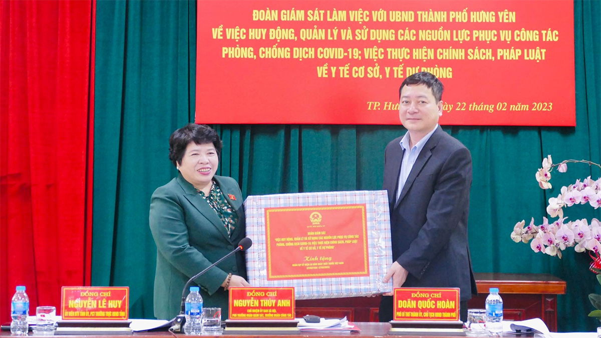 Đoàn giám sát của Quốc hội làm việc với UBND Thành phố Hưng Yên, tỉnh Hưng Yên -0